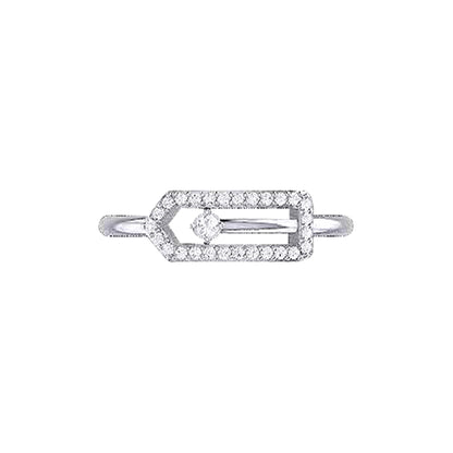 18K Gold and Diamonds Paperclip Ring Starlight