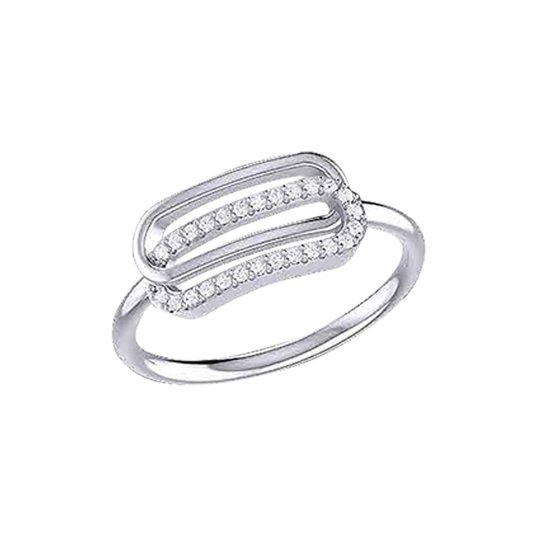 18K Gold and Diamonds Paperclip Ring Harmony