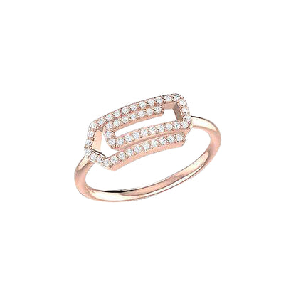 18K Gold and Diamonds Paperclip Ring Embrace