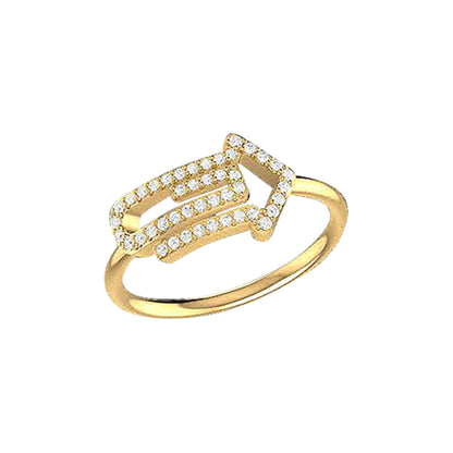 18K Gold and Diamonds Paperclip Ring Flare