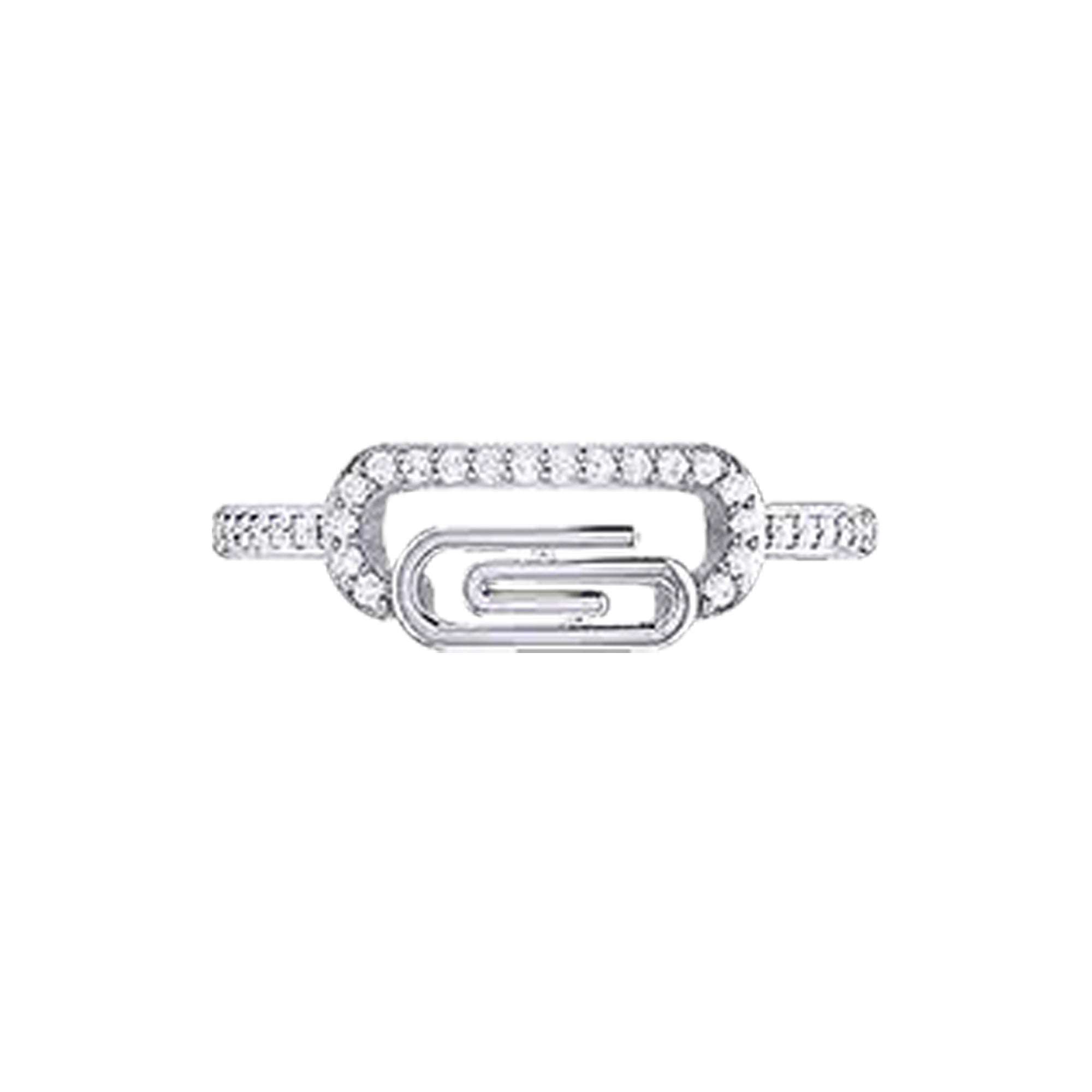 18K Gold and Diamonds Paperclip Ring Timeless