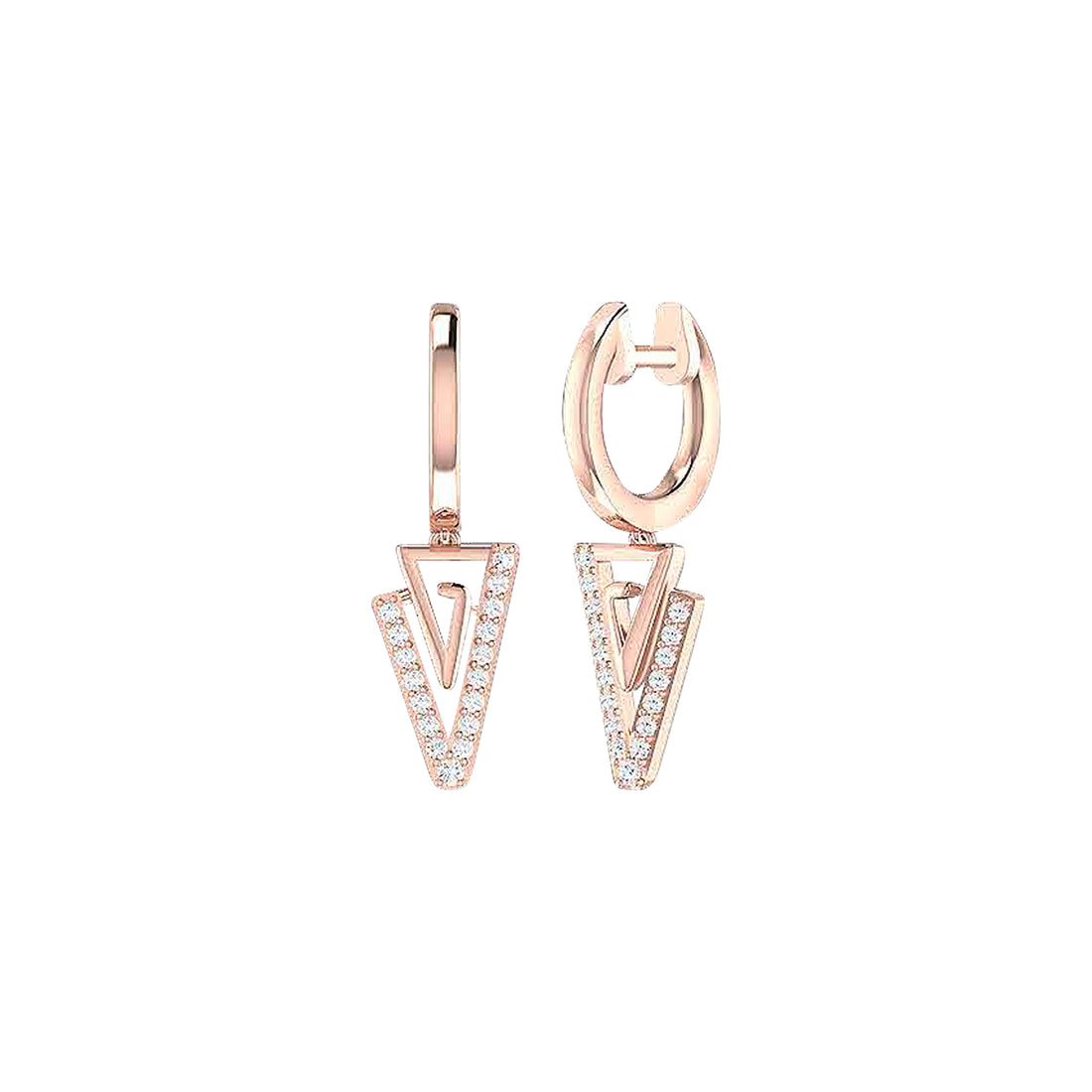 18K Gold and Diamonds Paperclip Earrings Navagio