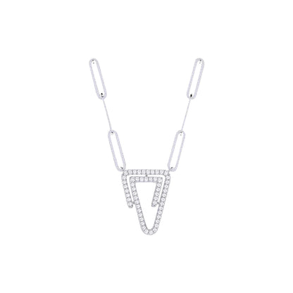 18K Gold and Diamonds Paperclip Necklace Navagio