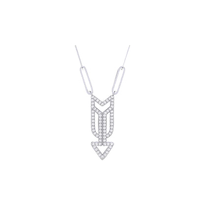 18K Gold and Diamonds Paperclip Necklace Maui