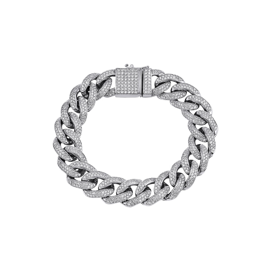 
Bracelet Cubaine de Miami avec diamants en or solide 18 carats, 13,00 mm - fabriqué à la main
