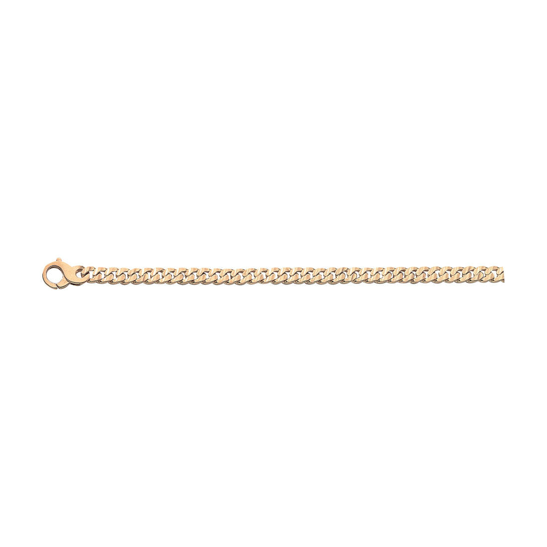 18K Solid Gold Oval Curb Diamond Cut Chain 5,50mm - HANDMADE