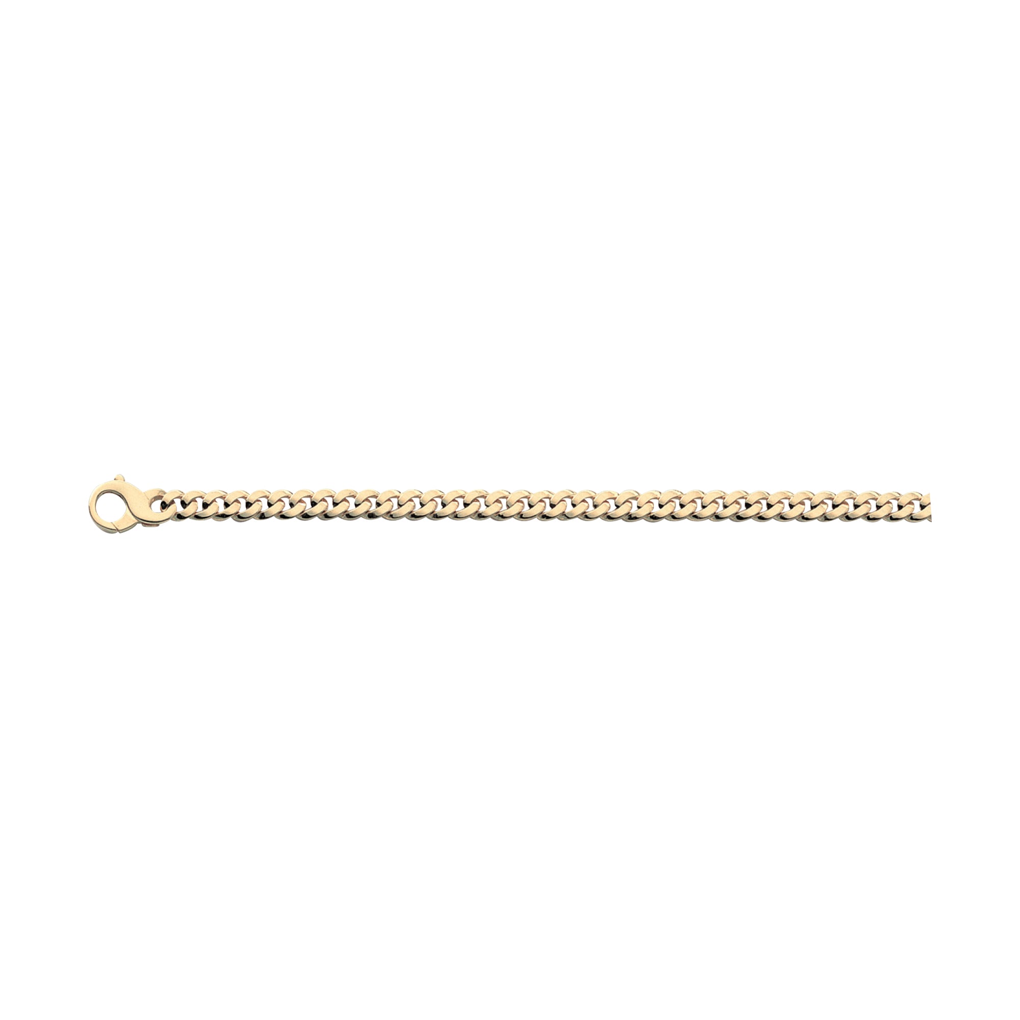 18K Solid Gold Oval Curb Chain 5,50mm - HANDMADE