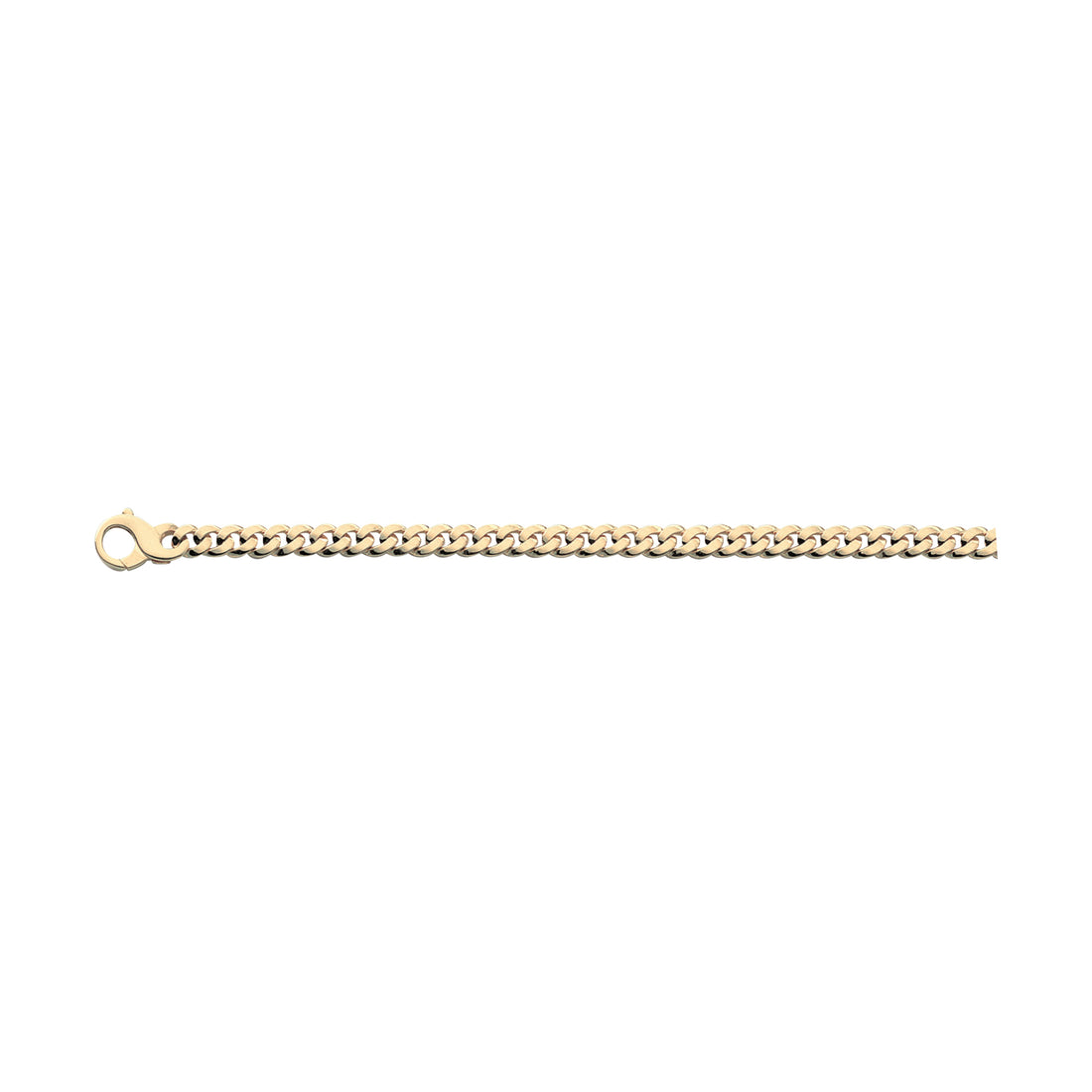 18K Solid Gold Oval Curb Chain 5,50mm - HANDMADE