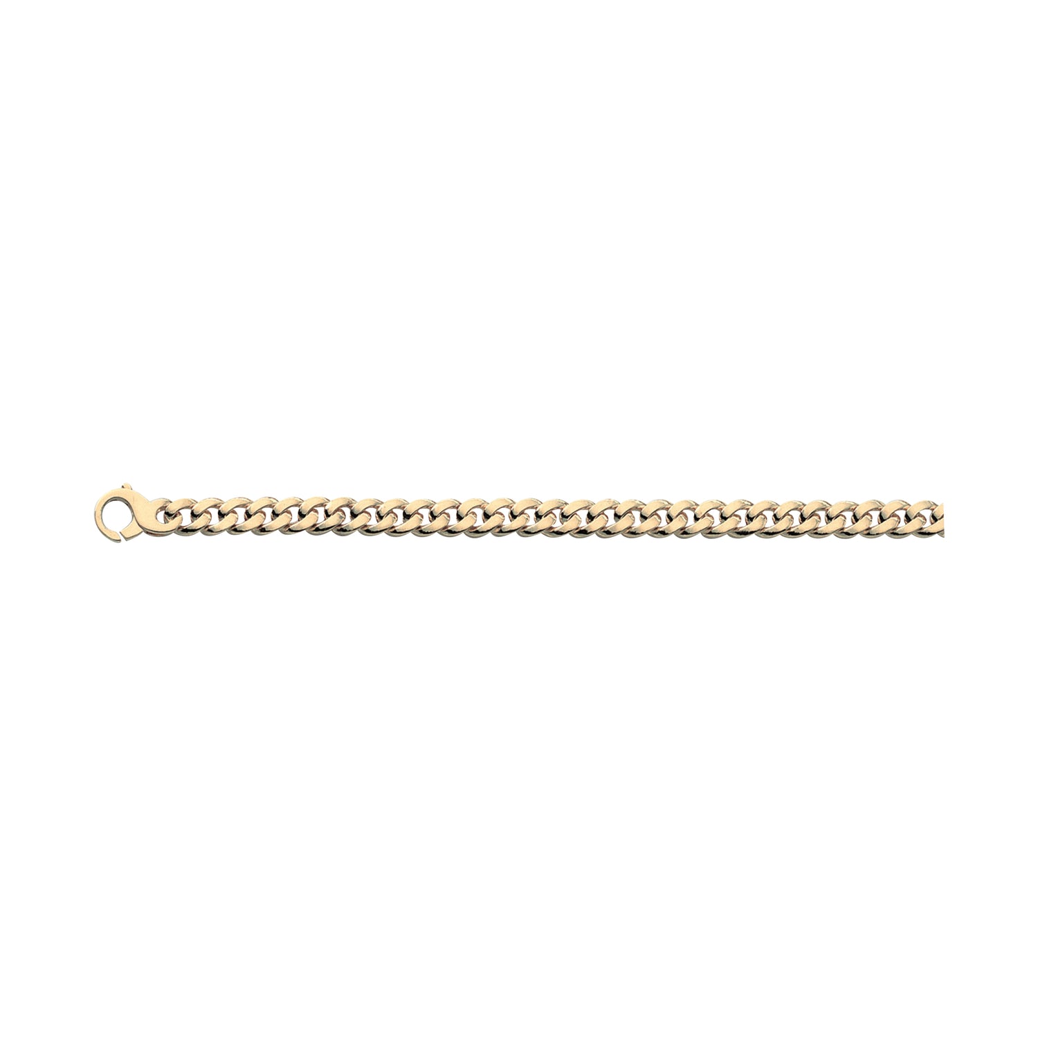 18K Solid Gold Oval Curb Chain 7,00mm - HANDMADE