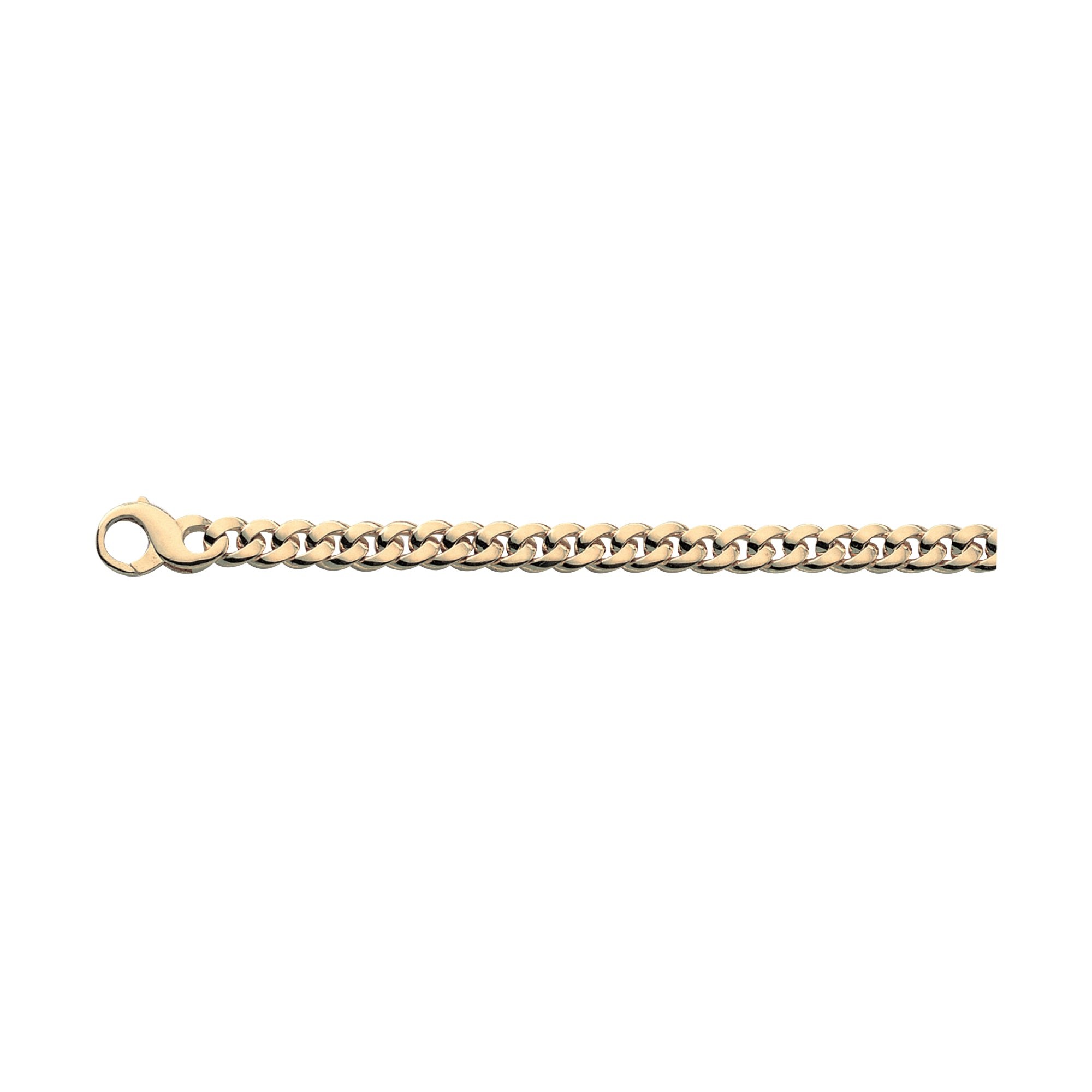 18K Solid Gold Oval Curb Chain 8,60mm - HANDMADE