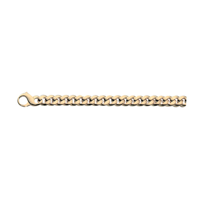 18K Solid Gold Oval Curb Chain 10,00mm - HANDMADE