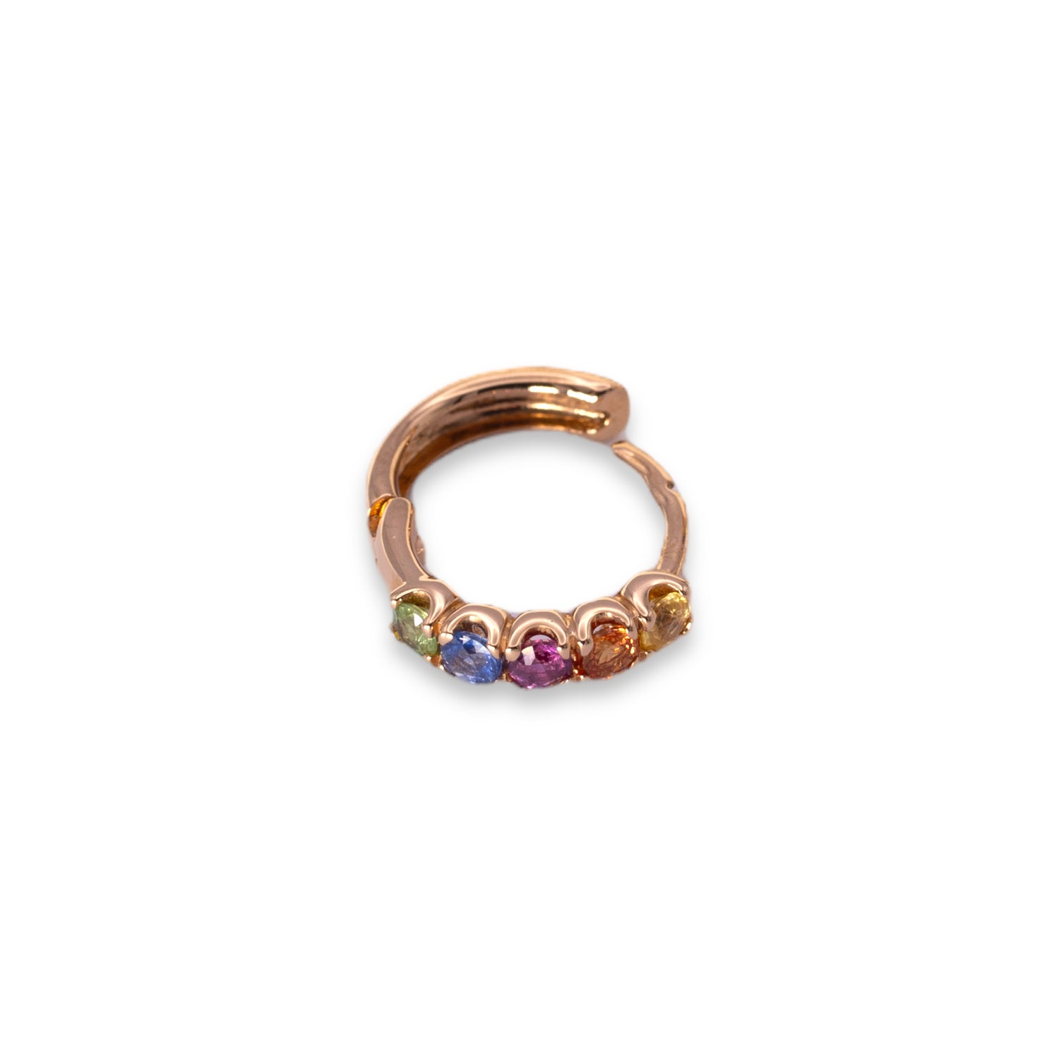 18K Gold Rainbow Earrings - 0.50 ct Sapphires