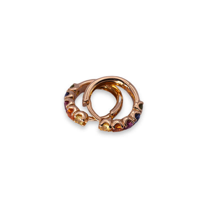 18K Gold Rainbow Earrings - 1,00 ct Sapphires