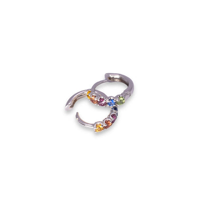 18K Gold Rainbow Earrings - 0.50 ct Sapphires