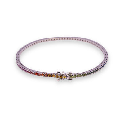 18K Gold Rainbow Bracelet - 4,00 ct Sapphires