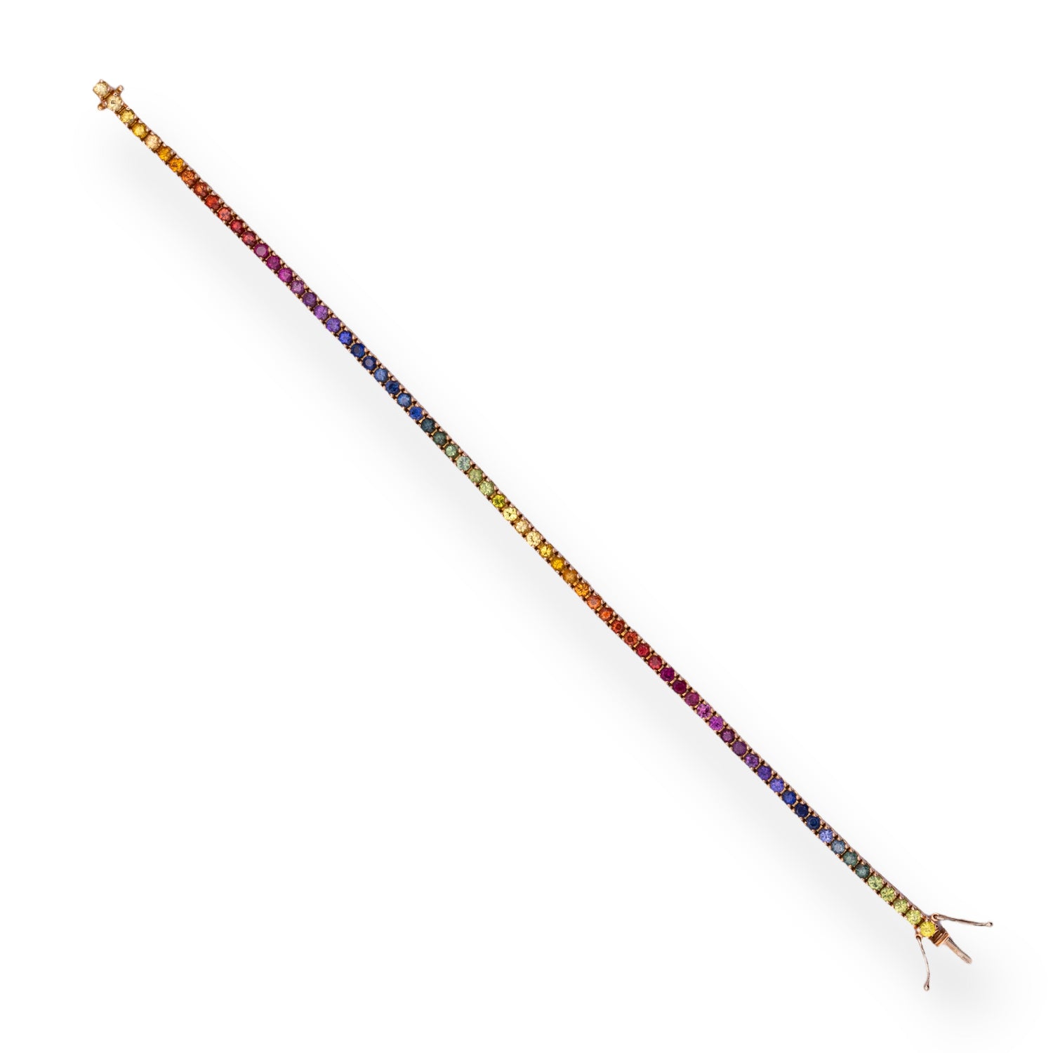 18K Gold Rainbow Bracelet - 10,00 ct Sapphires