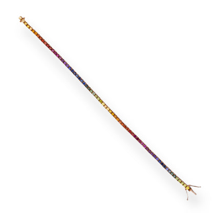 18K Gold Rainbow Bracelet - 4,00 ct Sapphires
