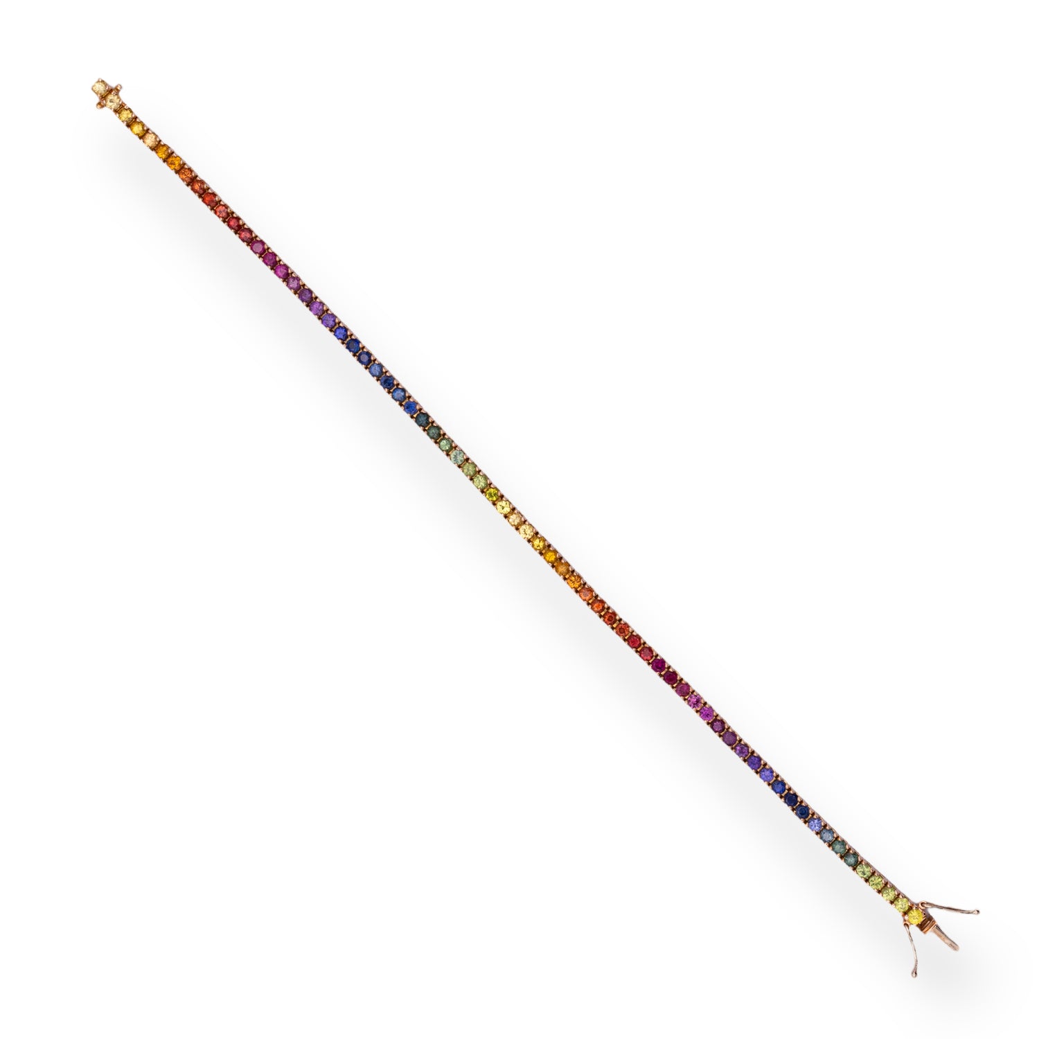 18K Gold Rainbow Bracelet - 4,00 ct Sapphires