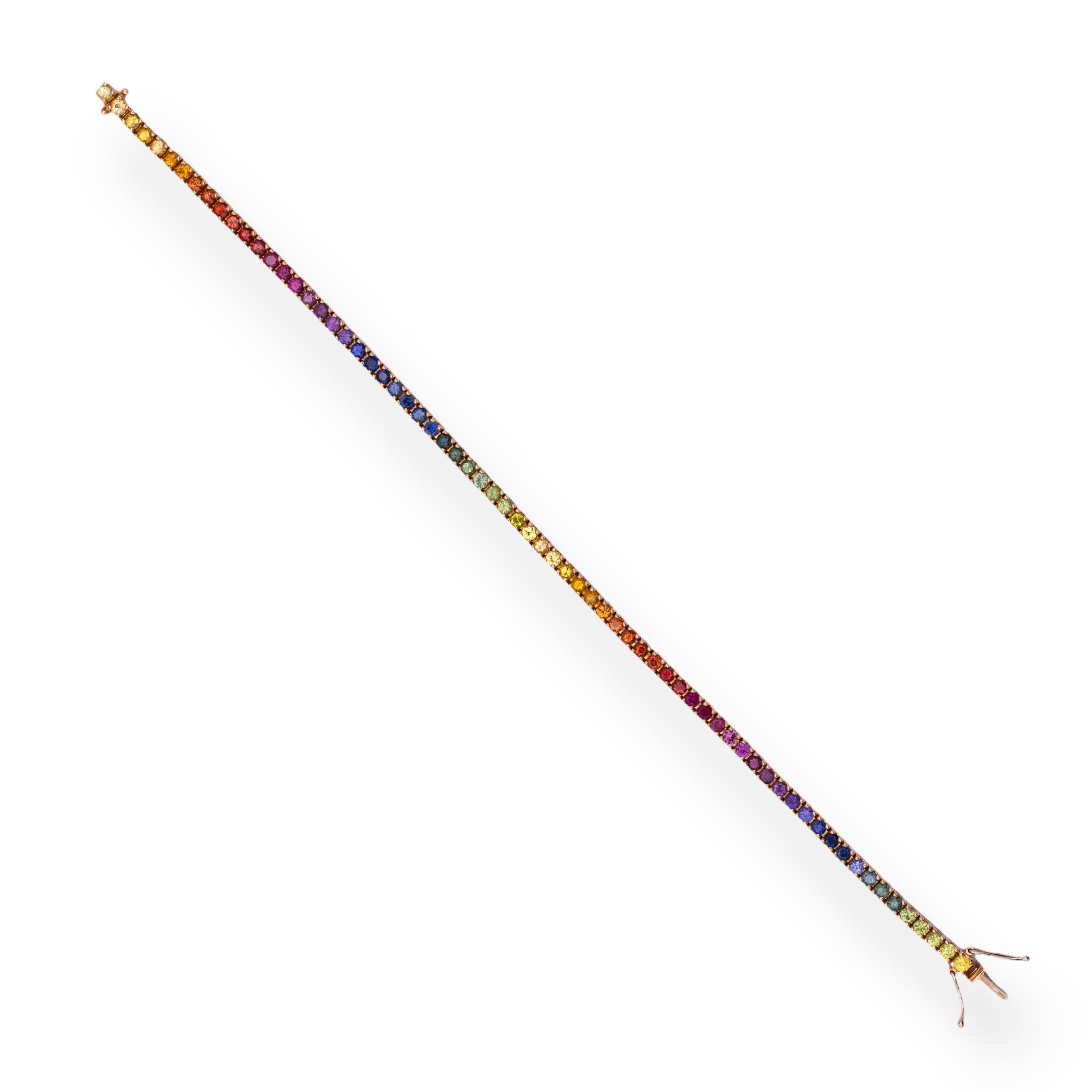 18K Gold Rainbow Bracelet - 5,00 ct Sapphires