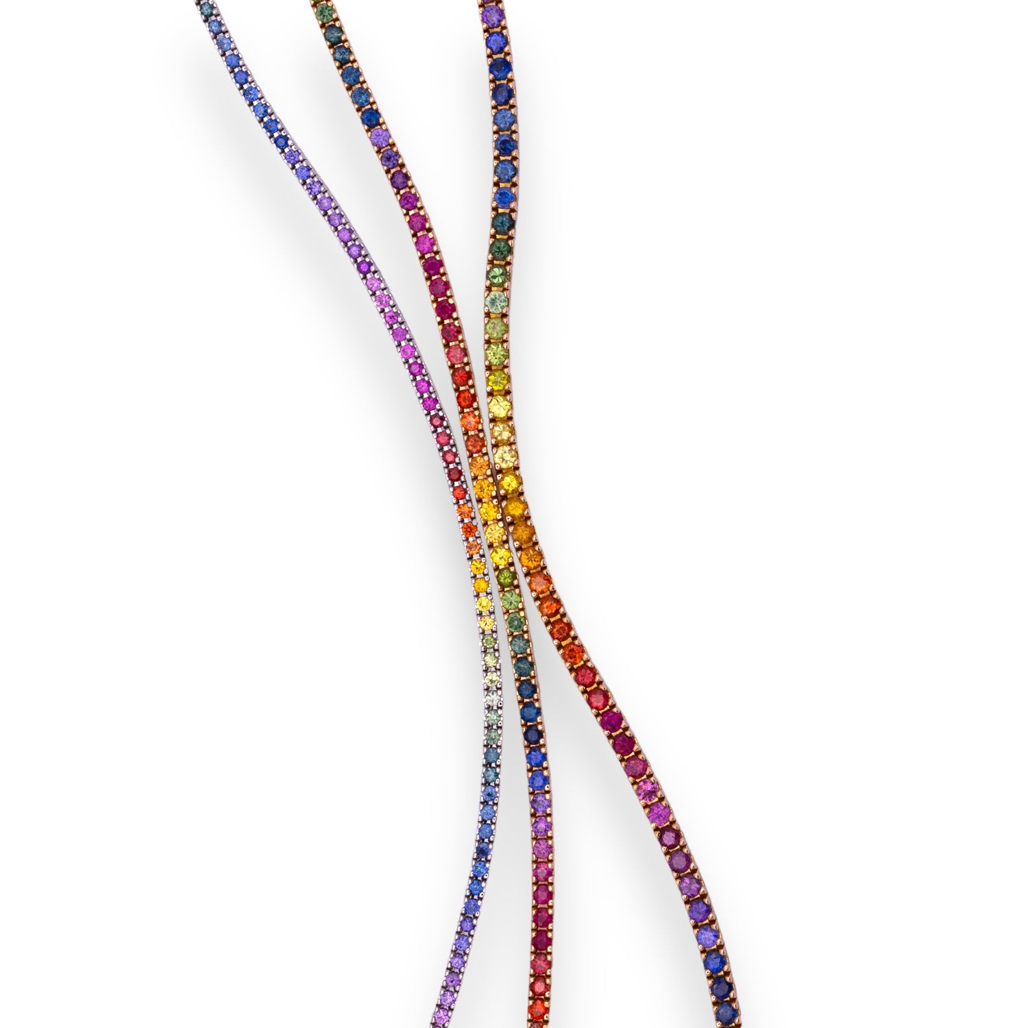 18K Gold Rainbow Bracelet - 7,00 ct Sapphires