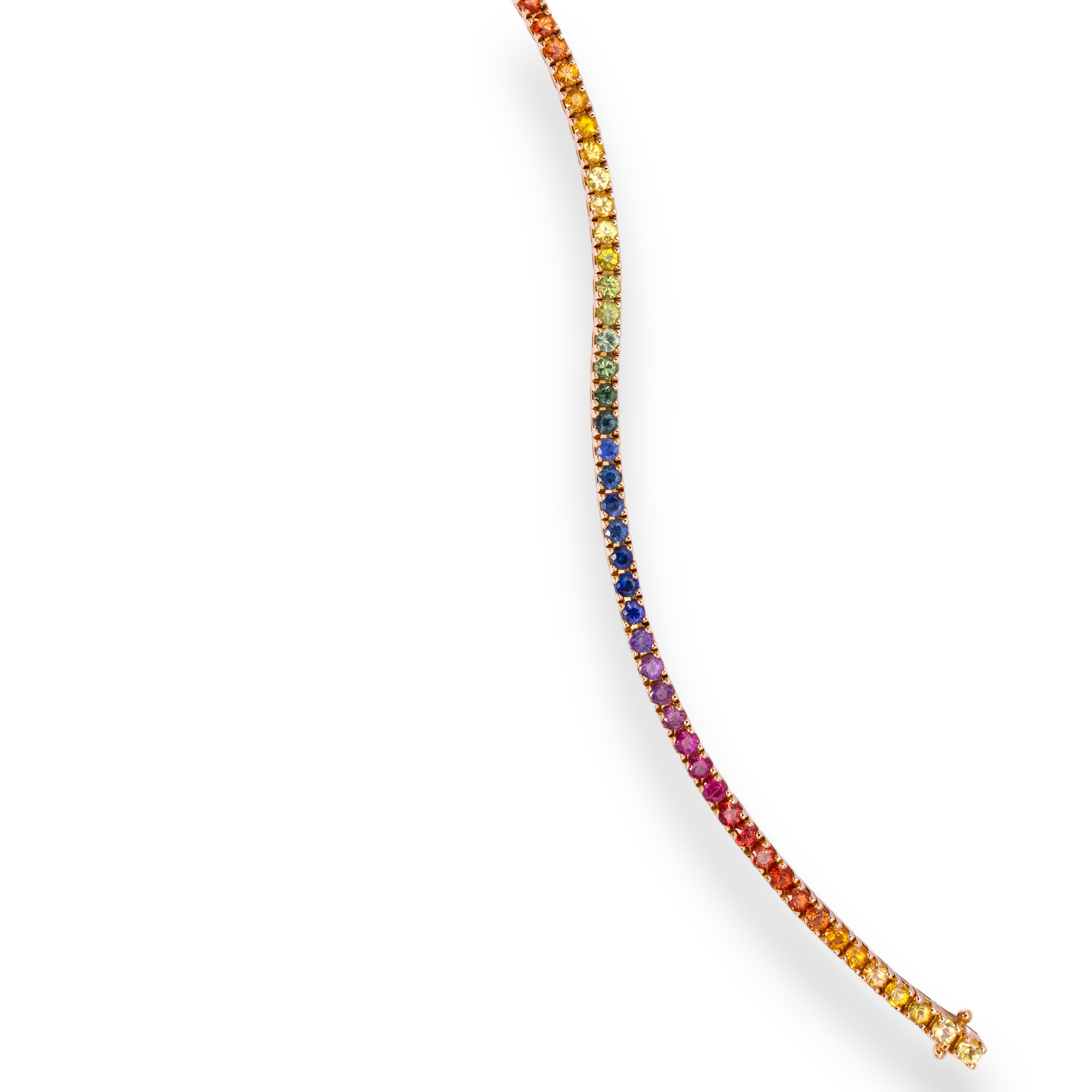 18K Gold Rainbow Bracelet - 4,00 ct Sapphires