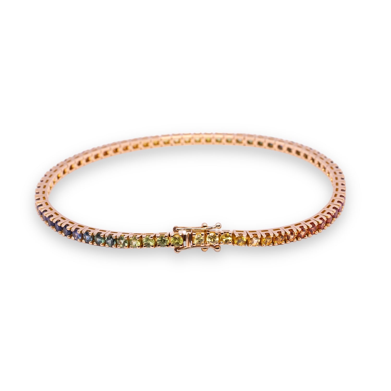 18K Gold Rainbow Bracelet - 2,00 ct Sapphires