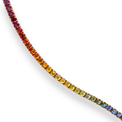 18K Gold Rainbow Bracelet - 6,00 ct Sapphires
