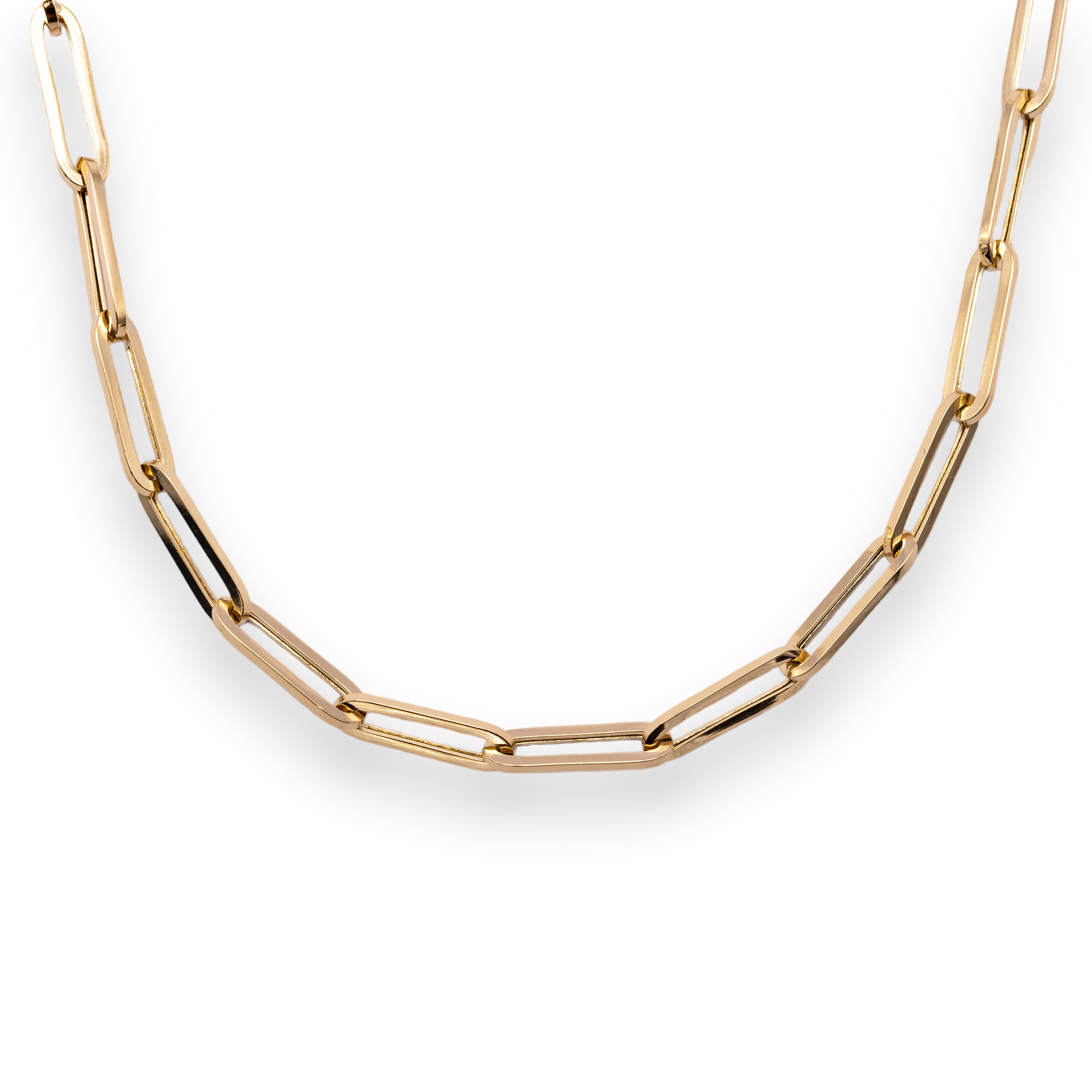 Paperclip Chain Choker in 18K Gold – AS29