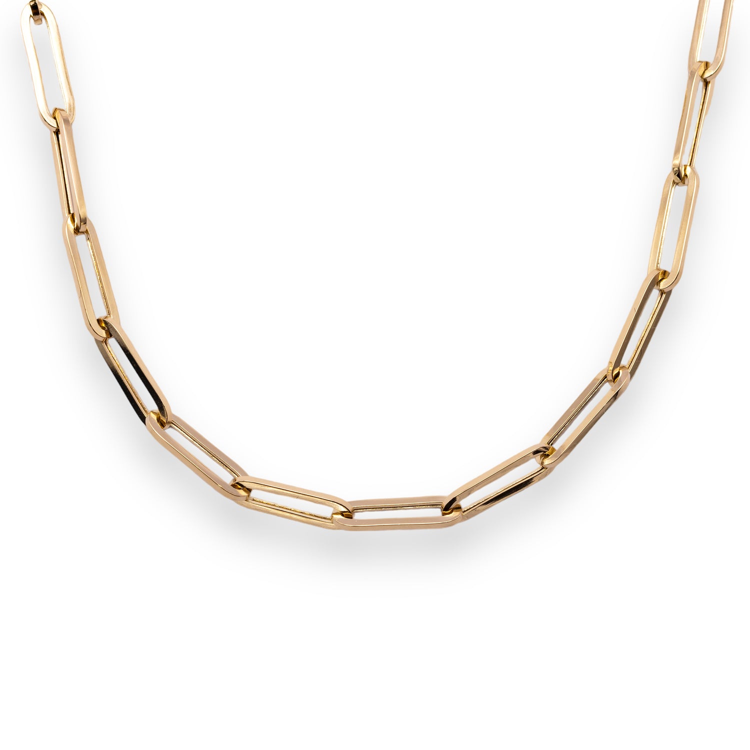 18K Gold Paperclip Necklace